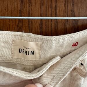 Sézane Le Crop - Cream Denim Jeans